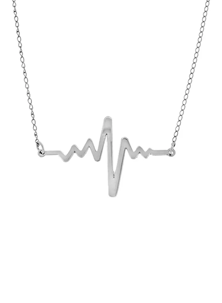 Ecg Heartbeat Pendant Necklace