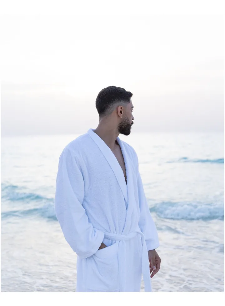 White Kimono Bathrobe 100% Cotton 450GSM