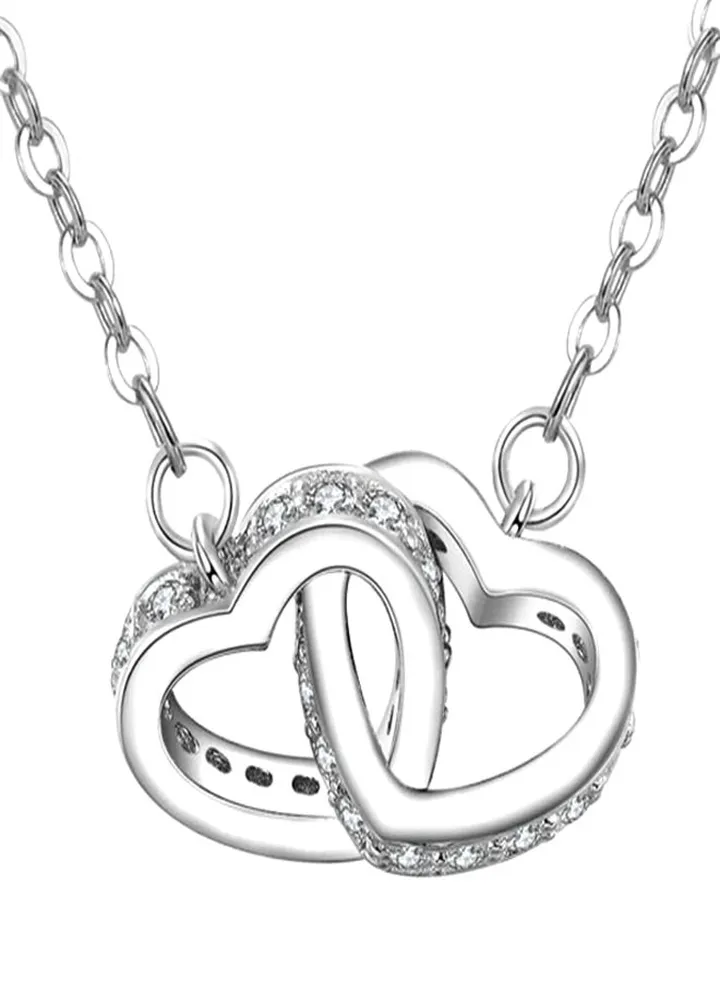 925 Sterling Silver Heart Shape Pendant Necklace