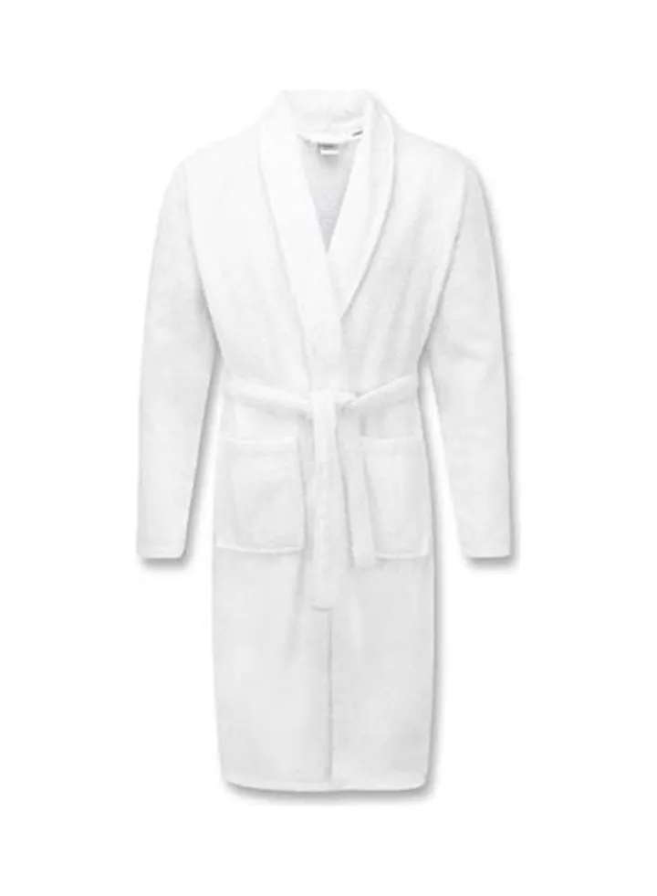 Home Bathrobe With 100% Cotton Material White
