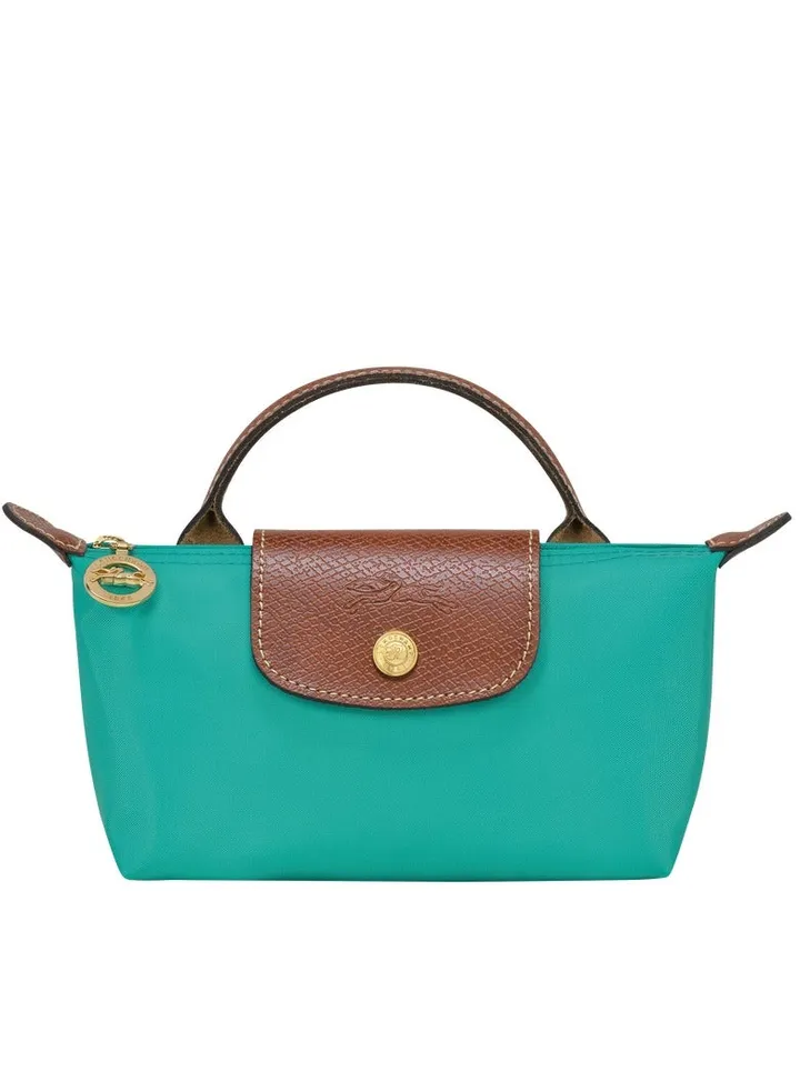 Longchamp Women's Mini Makeup Bag, Handbag, Shoulder Bag Turquoise blue Classic