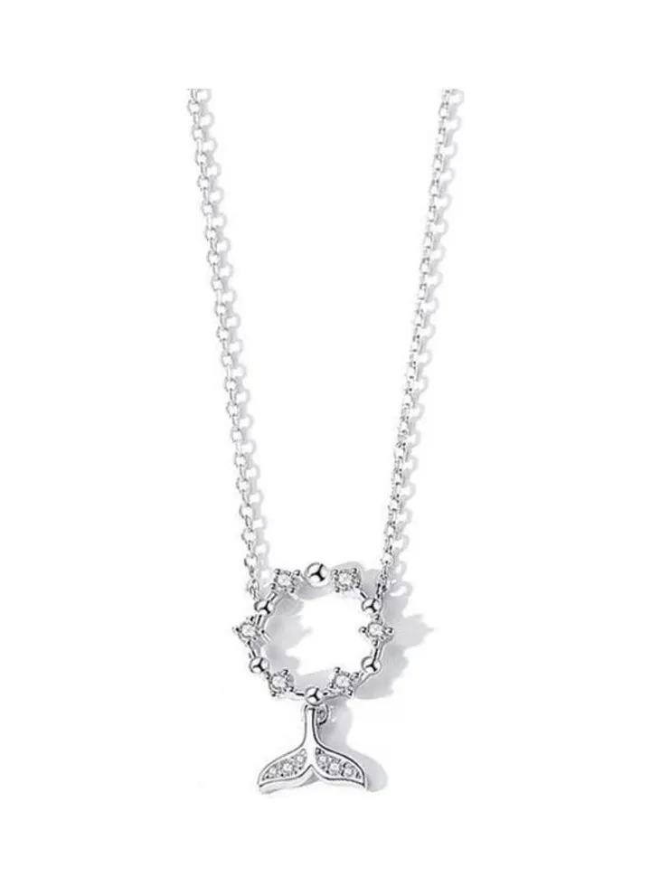 S925 Sterling Silver Crystal Studded Pendant Necklace