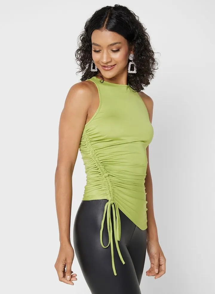 Ruched Tie Up Vest
