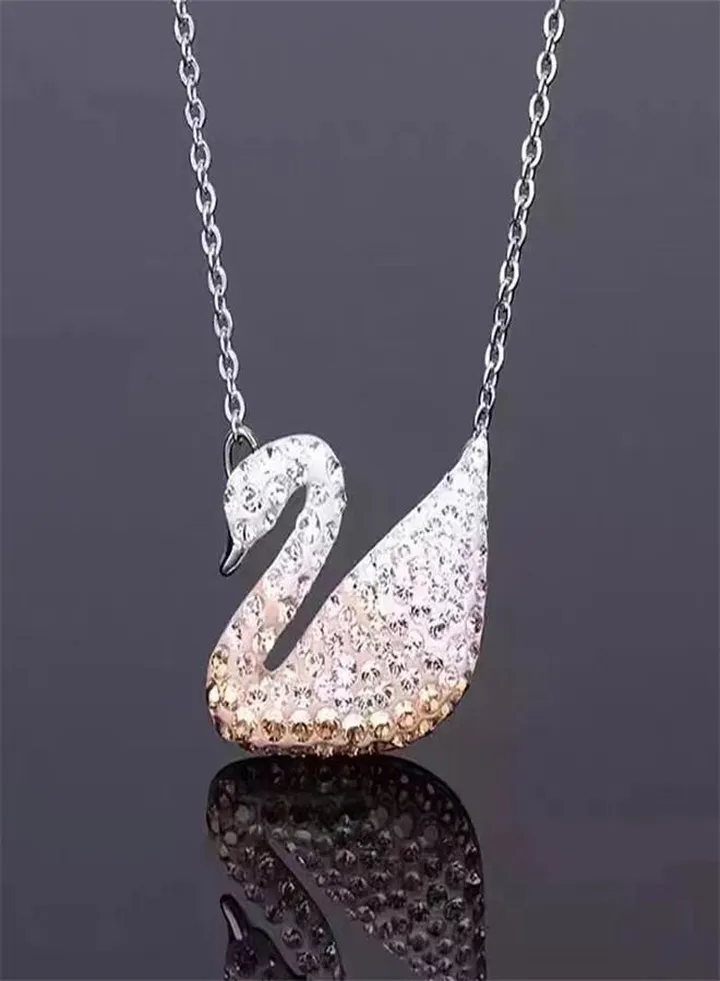 Swarovski Studded Iconic Swan Pendant Necklace