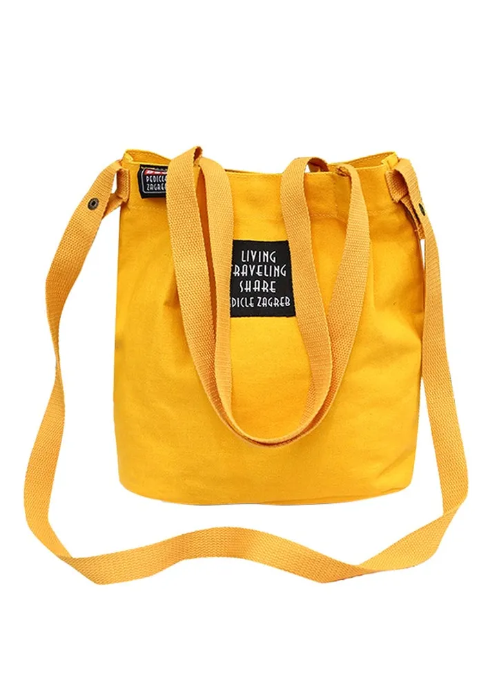 Stitched Detailed Shoulder Bag Yellow