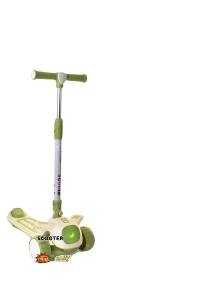 Green and white scooter for children sss