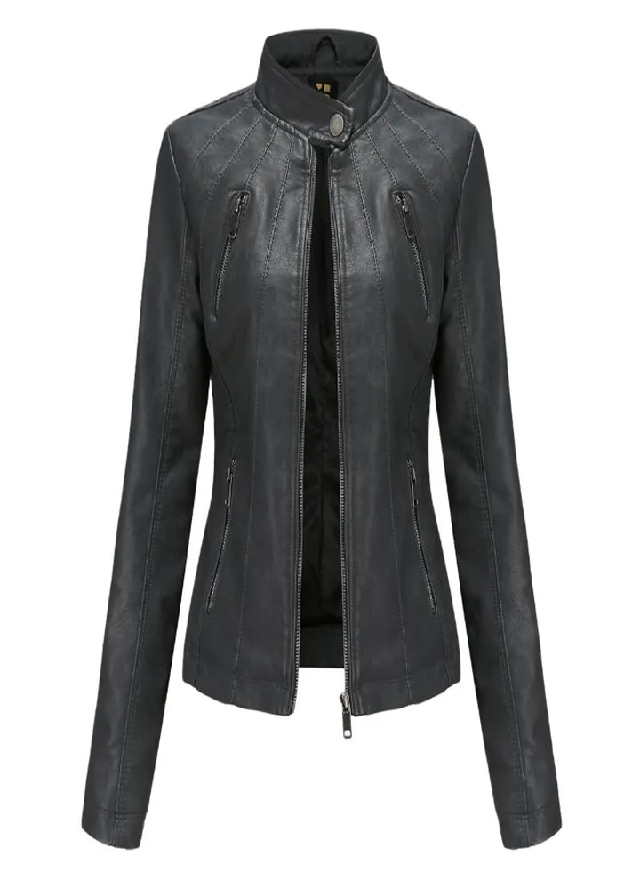 Long Sleeve Biker Jacket Black