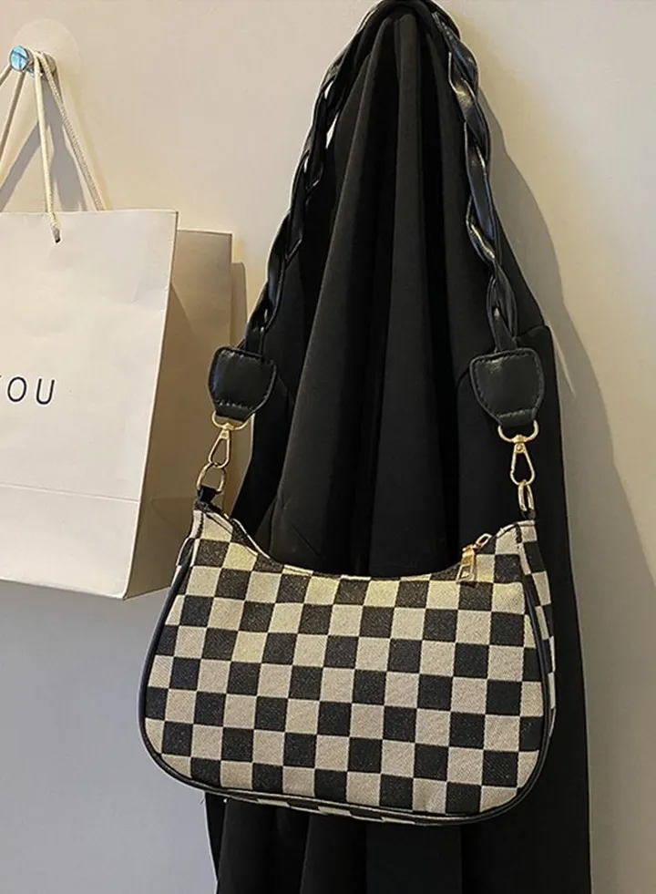 Women's Plaid Shoulder Crossbody Handbag Underarm Bag