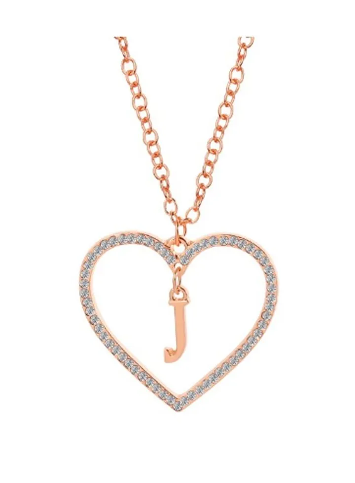 Elegant gold necklace for women with a heart design in the shape of the letter J