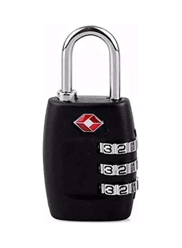 Travel Customs Tsa Lock 3 Dial Combination Padlock For Luggage Zipper Bag Handbag Suitcase Black
