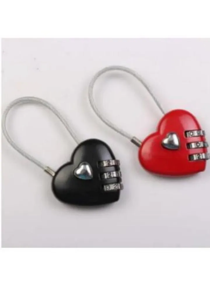 Luggage Locks 3 Digit Combination Number Password Heart Shape Padlocks for Outdoor Travel Suitcase Baggage Backpacks School Gym Lockers Computer Bags Filing Cabinets Toolbox (2Pieces)
