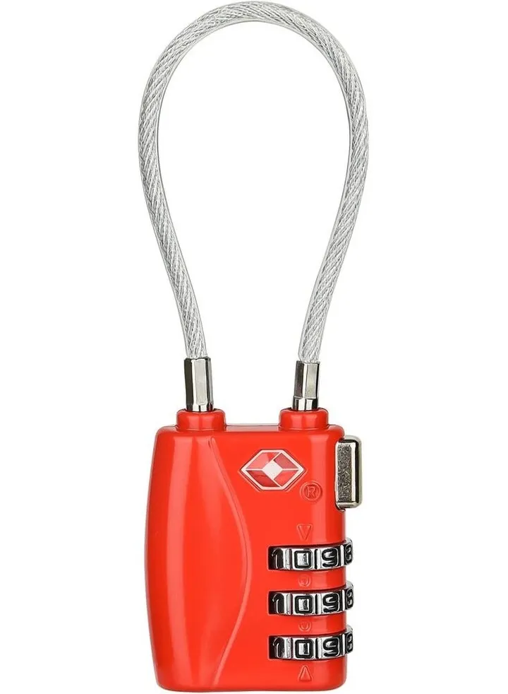 3 Digit Travel Lock with 5.5 Inch Cable for Suitcases Backpack Luggage Password Travel Lock, TSA Approved Luggage Locks
