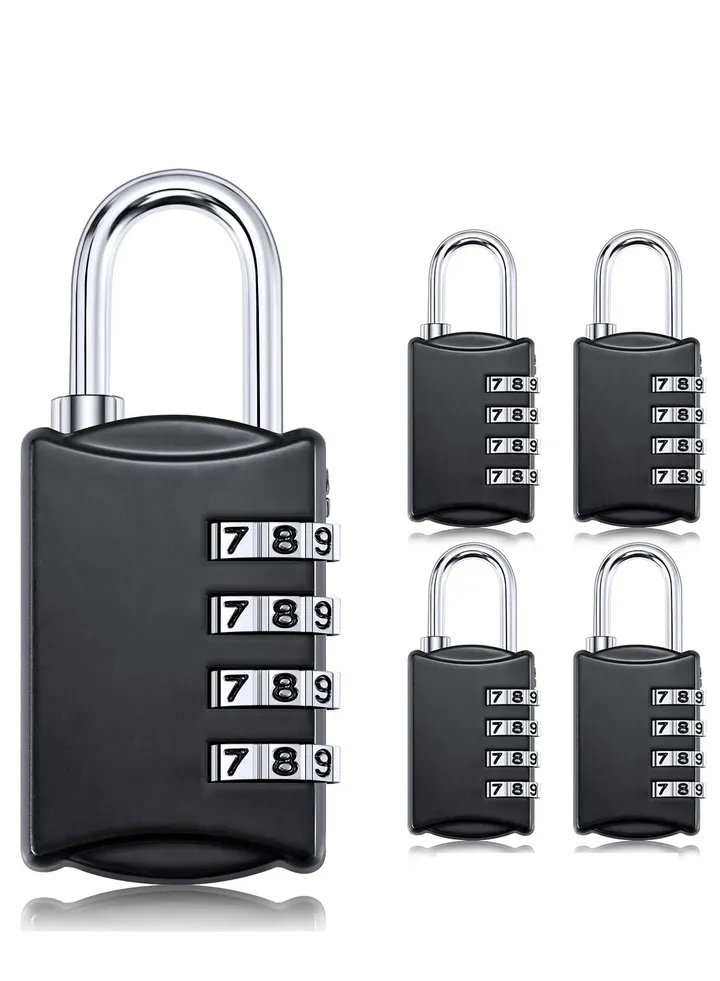Combination Lock, KASTWAVE Travel Bag Lock, 4 Pack, 4 Digit Combination Padlock for Traveling Toolbox School Gym Door Locker Suitcases Employee Hasp Storage
