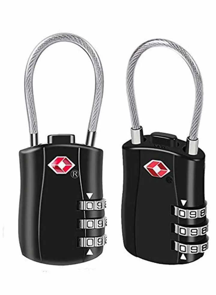 Suitcase Locks Luggage Locks, TSA Approved Luggage Lock, Zinc Alloy Security Padlock, 3-Dial Combination Padlock for Luggage, Suitcases, Backpacks, Duffle Bag Laptop Camera Bag 2Pcs