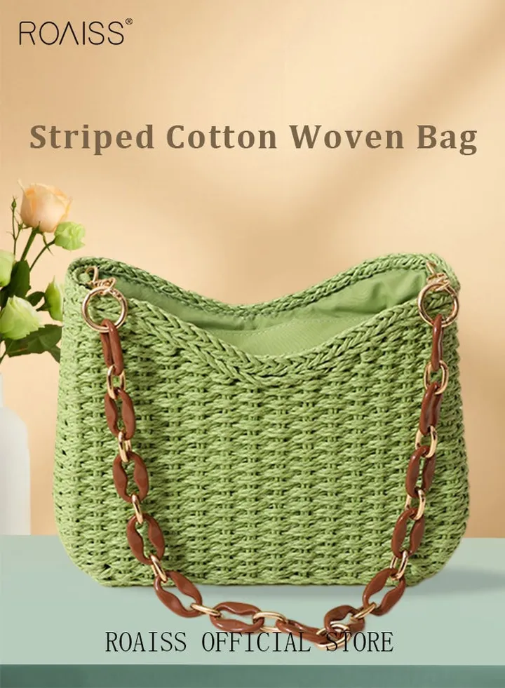 Women Straw Woven Shoulder Bag Summer Beach Travel Crossbody Handbag Classics Satchel Purse Woven Handbags Women Straw Tote Bag with Zip