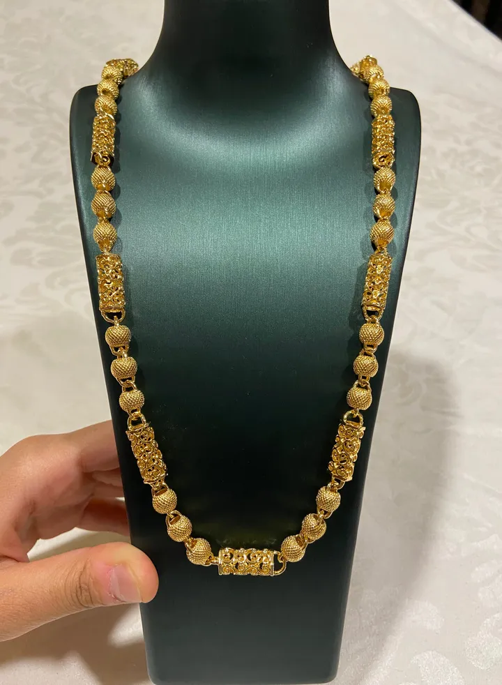 21k Gold Plated Necklace For Women Size 60cm