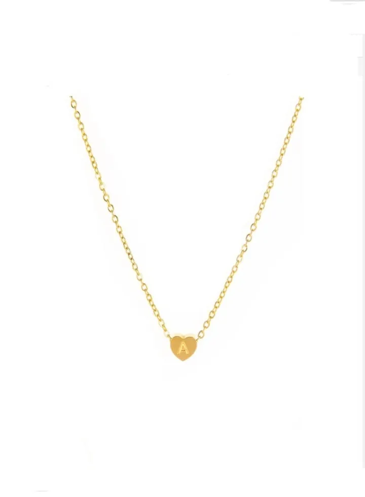 Heart Initial Necklaces for Women Girls Gold Filled Heart Pendant Letter Alphabet Necklace Heart Letter Initial Necklace Gifts