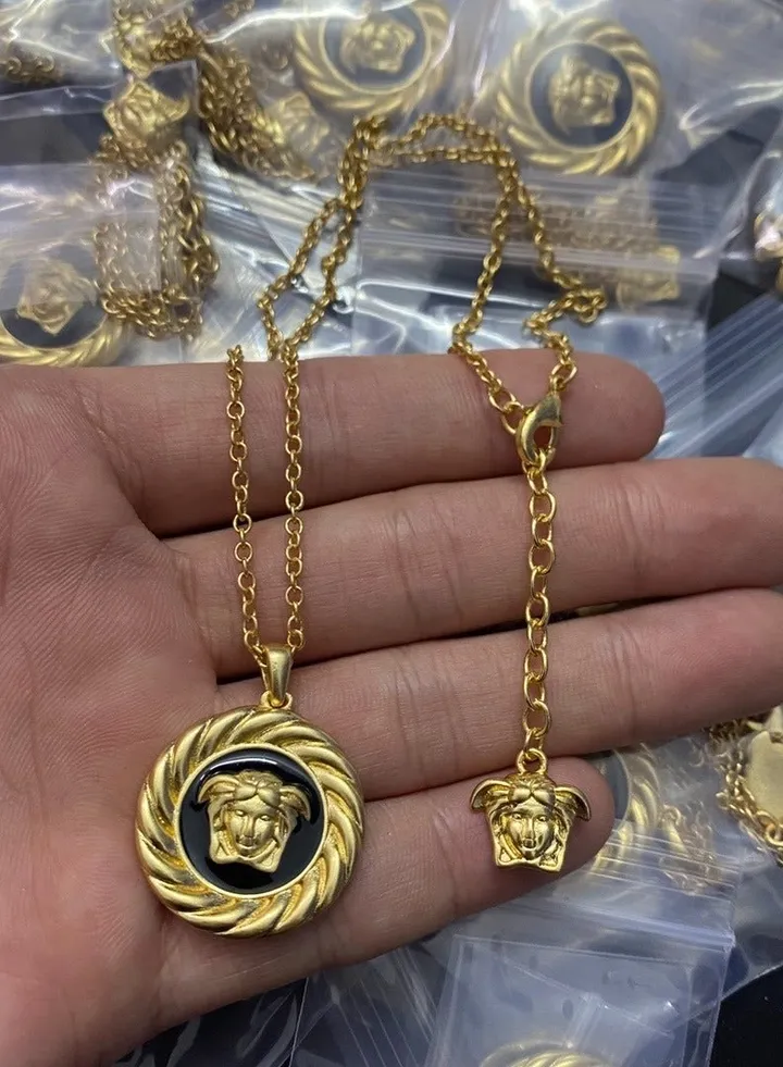 Versace Men's and Women's Classic MEDUSA Pendant with Gold Necklace