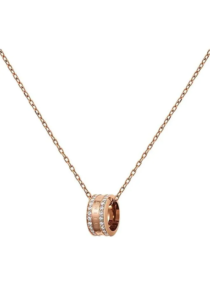 Daniel Wellington DW Rose Gold Necklace with Diamond Pendant