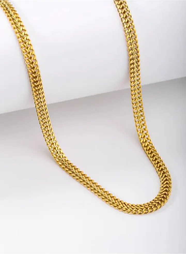 Elegant Stainless Steel Gold Plated Necklace For Women