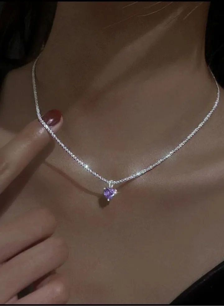 Elegant Silver Plated Sparkling Necklace For Women