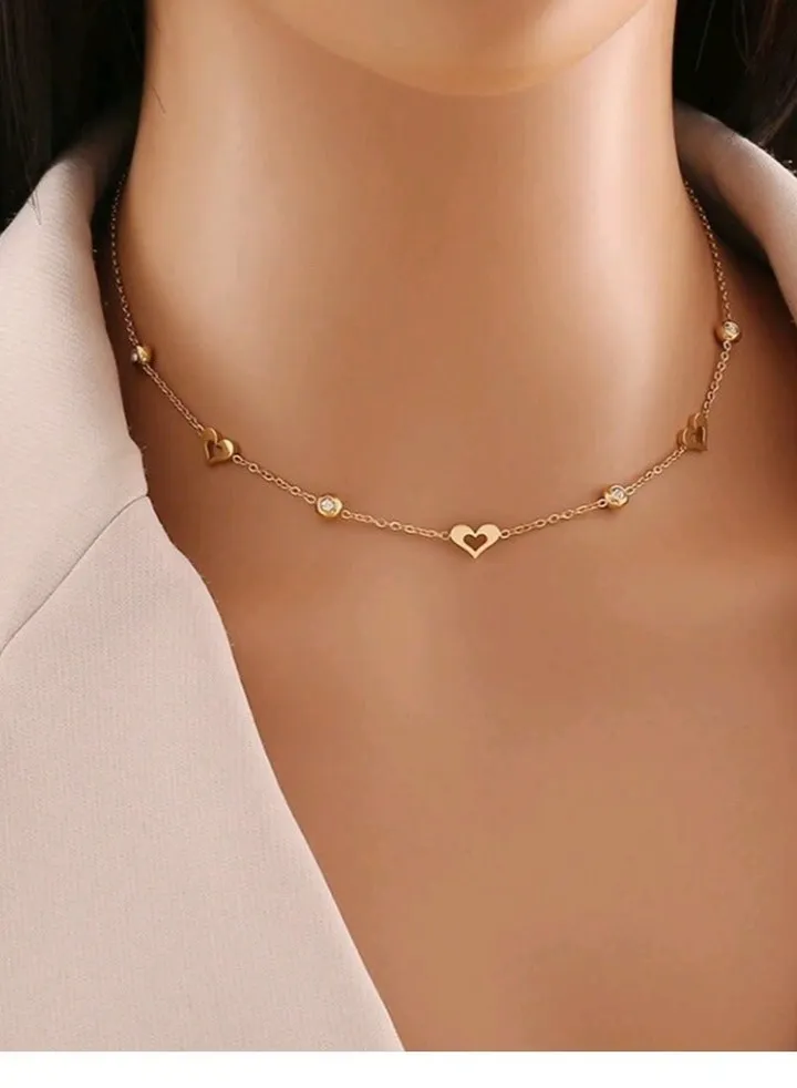 Trendy Stainless Steel Gold Plated Necklace For Women