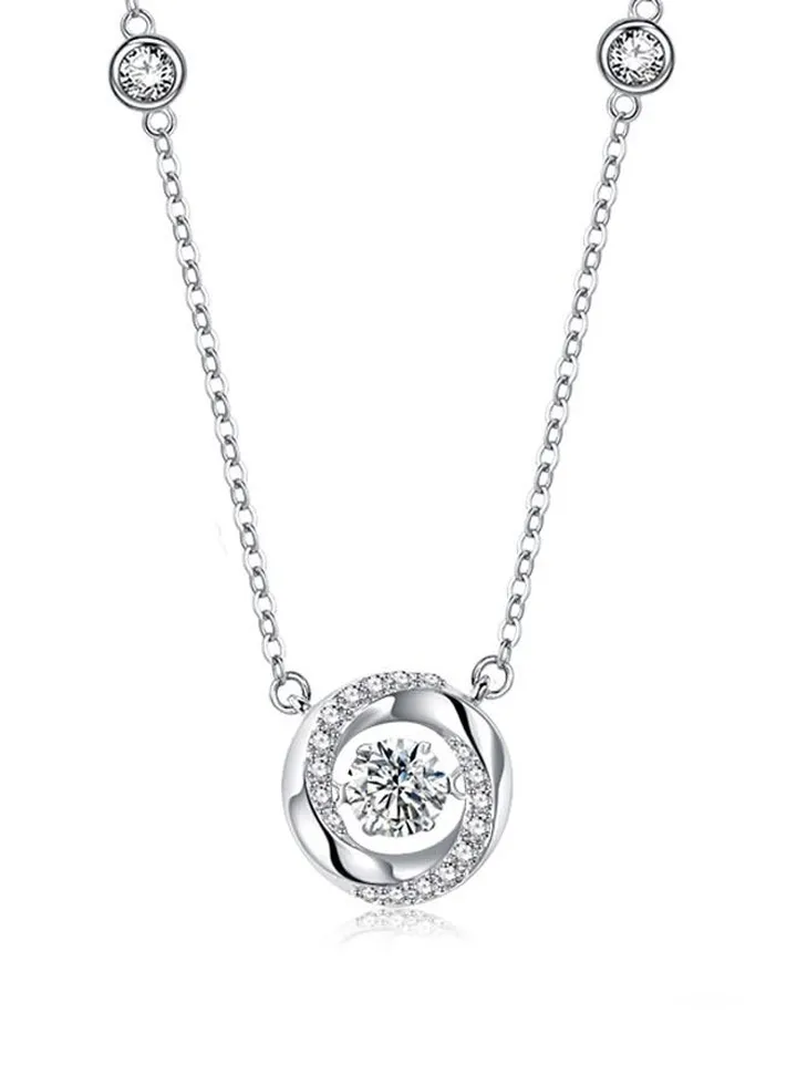 The center of the pendant will be beating continuously This is a unique design necklace Silver