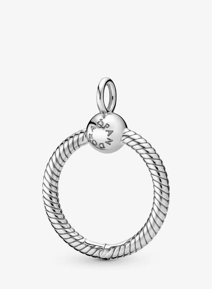 925 Sterling Silver Small O Pendant for Pandora Moments Women's Necklace 398296