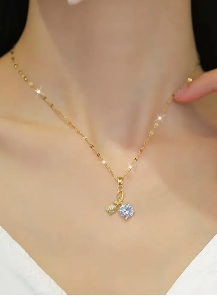 Trendy Stainless Steel Gold Plated Necklace For Women