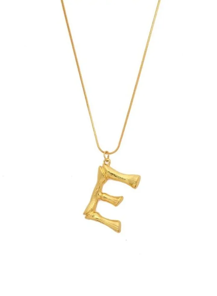 Chain Necklace With Alphabet E Pendant