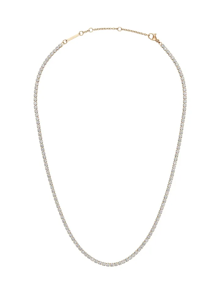 Classic rose gold tennis necklace