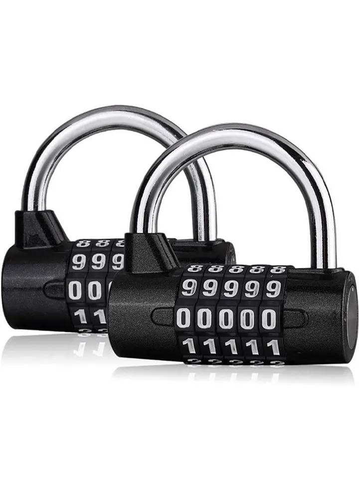 2pcs 5-digit Combination Padlocks with High Security-Durable Combination Locks with Solid Structure-Padlocks with Rotate Easily