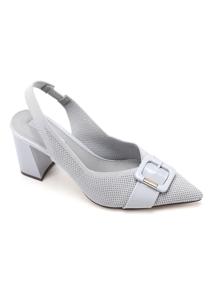 Pique Patterned Pumps With Tecap Statement Belt - Ice Blue