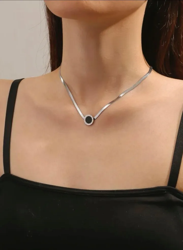 Elegant Silver Stainless Steel Necklace For Women