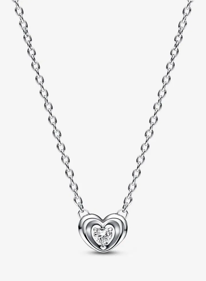 Radiant Heart & Floating Stone Pendant Collier Women's Necklace for Pandora Moments 392494C01-45
