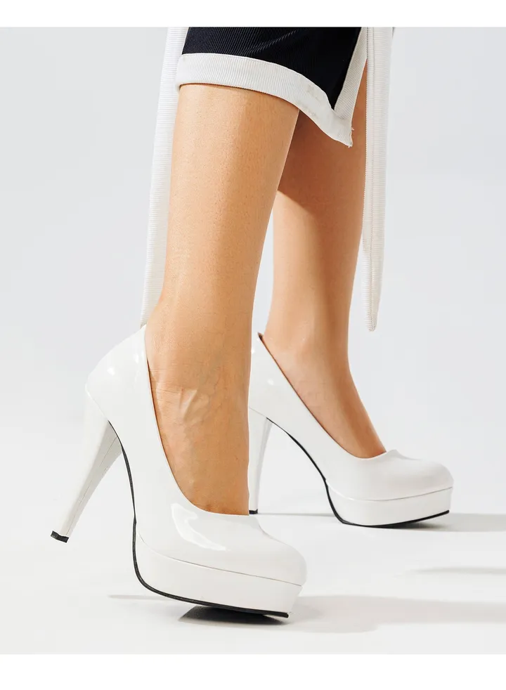 Shoes High Heels Glossy Leather GZ-7 - White