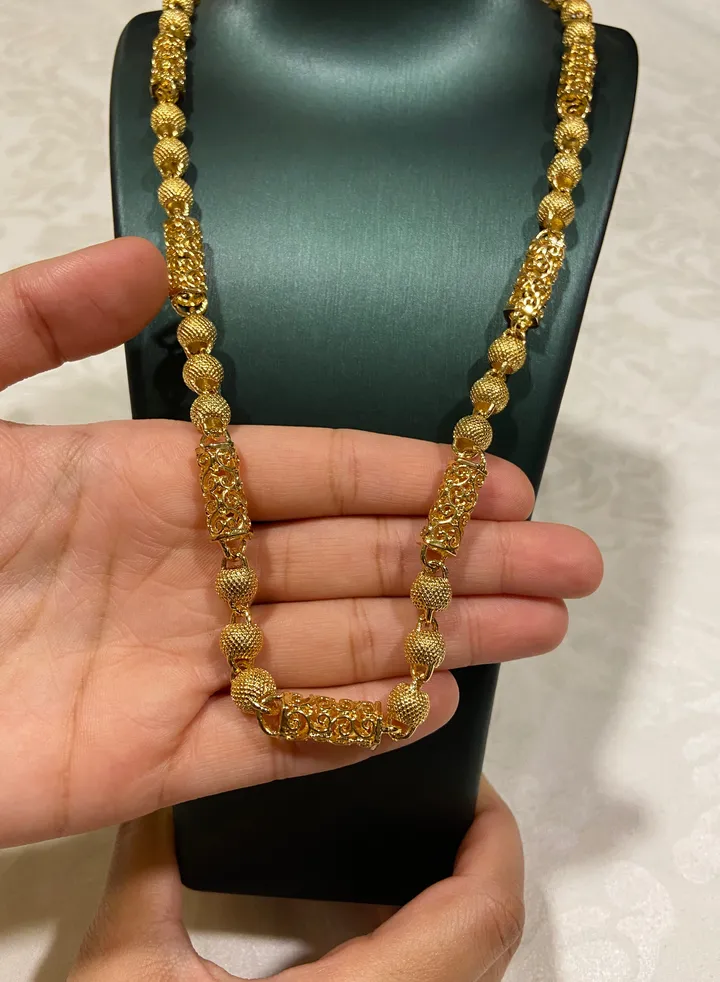 21k Gold Plated Necklace For Women Size 60cm