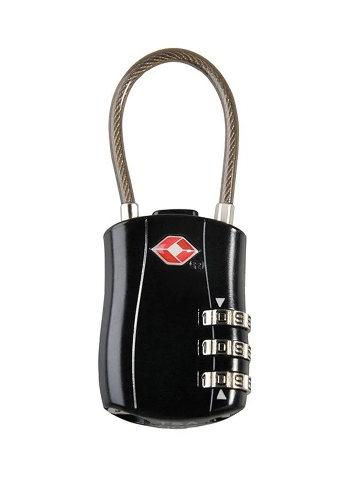 3-Digit Password Metal Luggage Lock Black/Red/Silver