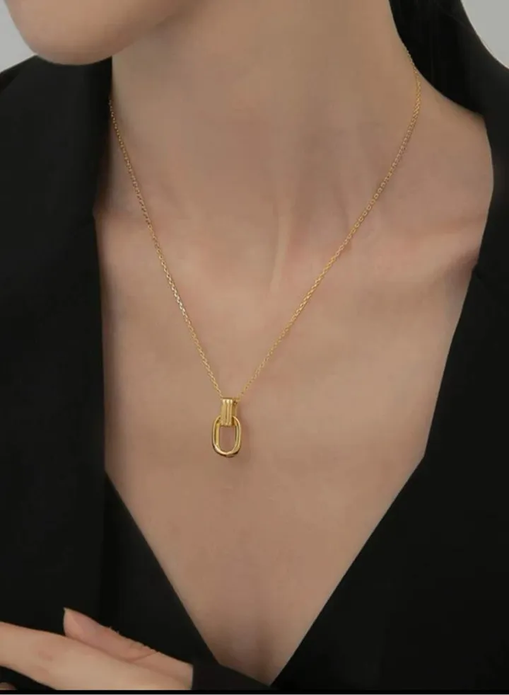 Elegant Stainless Steel Gold Plated Necklace For Women