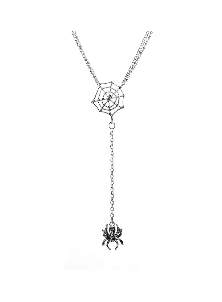 Vintage Spider Web Tassel Necklace