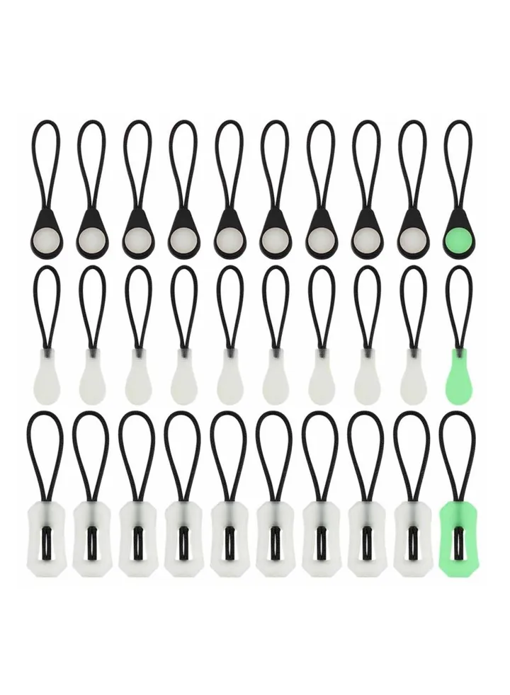SYOSI 30pcs Luminous Zipper Pulls, Zipper Extender Replacement Zipper Pull Head Glow in The Dark Zipper Pull Head for Luggage Backpacks Jackets Purses Handbags Clothing