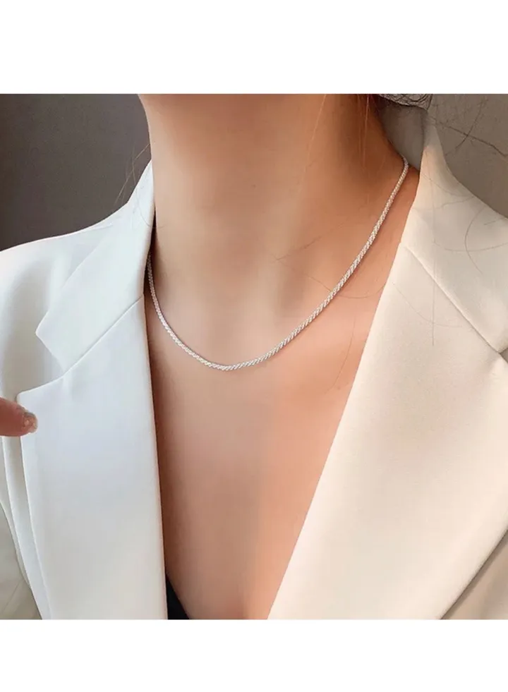 Elegant Silver Plated Sparkling Necklace For Women