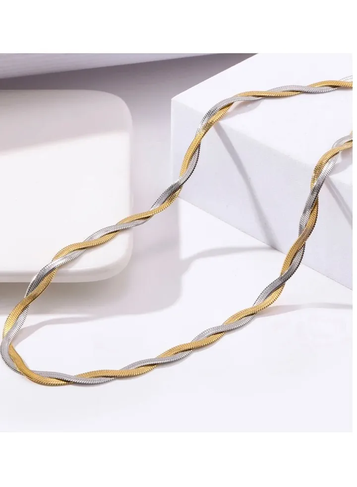 Elegant Gold & Silver Plated Necklace