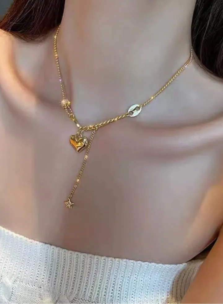 Trendy Stainless Steel Gold Plated Necklace For Women