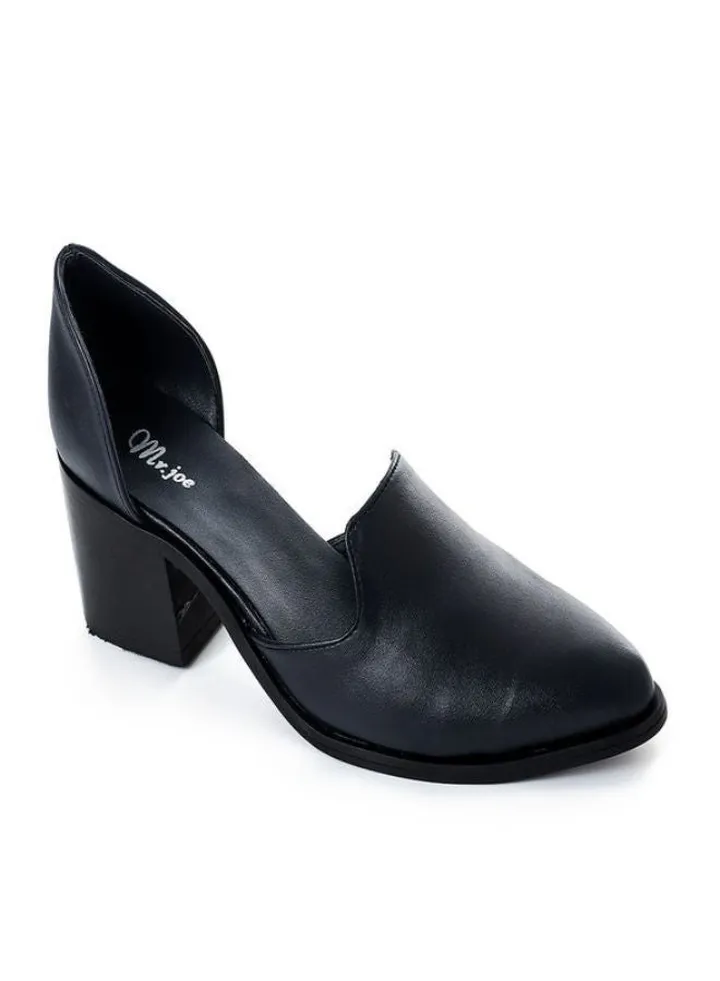 Women Pointed Slip on Heels-Navy