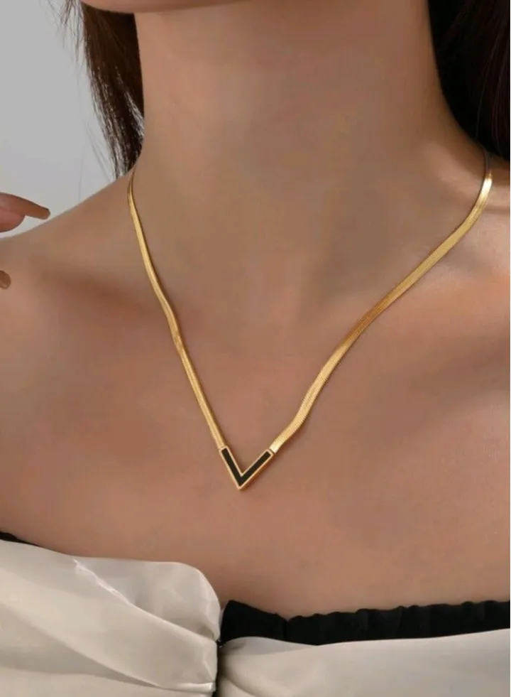 Trendy Stainless Steel Gold Plated Necklace For Women