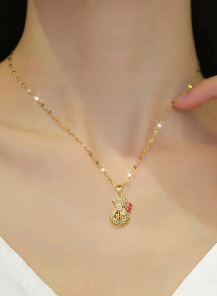 Stainless Steel Gold Plated Necklace For Women