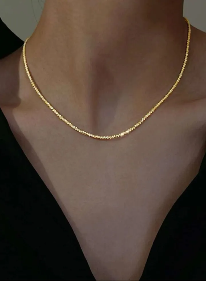 Elegant Gold Plated Sparkling Necklace For Women