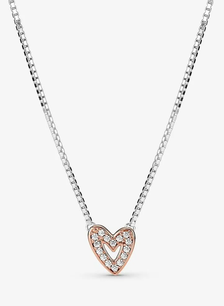 Sparkling Freehand Heart Women's Necklace for Pandora Moments 380089C01-45