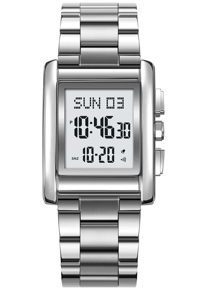 Watches for Men Stainless Steel Water Resistant Watch Silver 2228